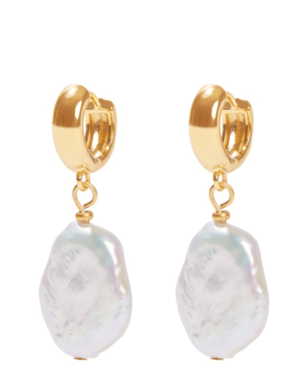 Gold Hoop Baroque Pearl Teardrops Our Spare Change x FabFitFun Earrings